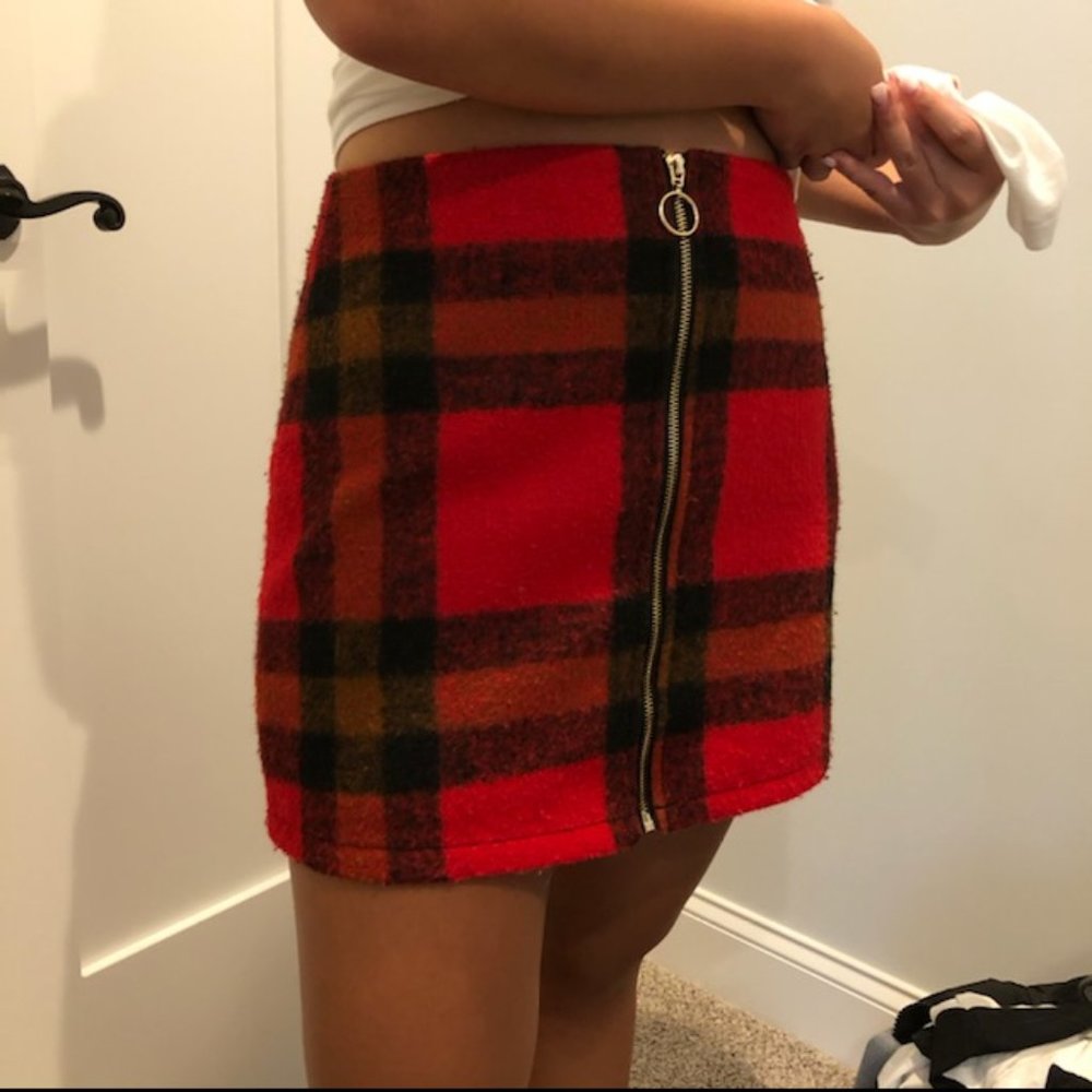 Forever 21 Red Plaid Mini-skirt